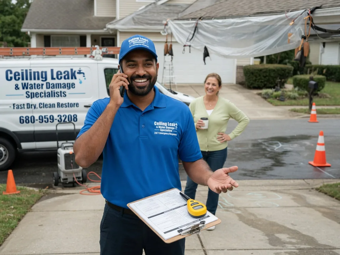 Ceiling Leak Cleanup Jackson Center, OH FAQs